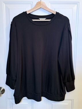 Denver Hayes Black Women's Pullover 3/4 Sleeve Sweatshirt